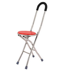 Yuze Cane <b>Stool</b> <b>Folding</b> Lightweight Four Legged Non Slip Seat For Elderly Healthcare Use - Product Image 1