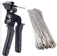 4.6X150mm SS304 Attache à glissière en acier inoxydable Attache de câble en métal Attache de câble à bille