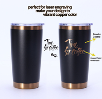 Gobelet isotherme unique de 20 oz gravé au laser, plaqué cuivre et or, idéal comme cadeau pour voiture, tasse thermique, bouteille d'eau