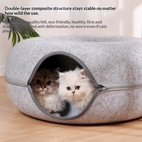 Lit universel quatre saisons pour chat en feutre velours, tunnel, jouet, cabane pour lapin, abri chaud en forme de pneu, amovible et lavable, pour salon
