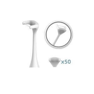 Hilo dental eléctrico FH01, 50 cabezales con raspador de lengua para cuidado bucal, uso en el hogar y salón de belleza - Product Image 1