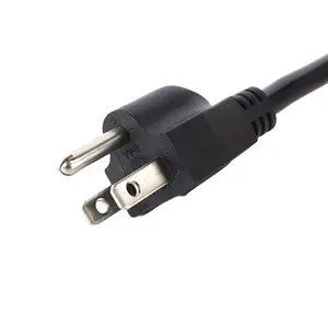 Cabo de alimentação de aparelho de 3 fios, cabo de alimentação 14 awg 15a 125v ac Nema5-15P eua, terminal aberto, tomada de ponte dental eua 3