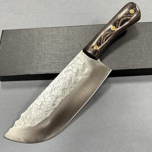 LHMQ01C acciaio al carbonio 8 pollici mannaia in legno Wenge manico in legno cinese coltelli da Chef pieno di codolo forgiato coltello da taglio - Product Image 1