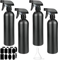 Bouteille pulvérisateur en plastique HDPE de 500 ml (16 oz) noir mat, rechargeable, avec impression sérigraphique pour agent de revêtement automobile et savon liquide