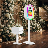 Coque de photomaton pour iPad DSLR avec support d'imprimante, kiosque portable pour selfies, idéal pour la location lors d'événements et de fêtes