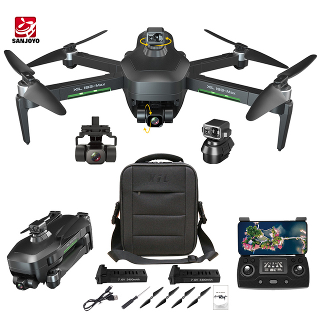 Newest 193MAX 3-Axis Gimbal 5G Wifi FFV Brushless Motor Obstacle Avoidance GPS Drone With 4K HD Camera 3KM Long Control Distance