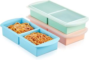 Barquettes de congélation en silicone avec couvercle 125ml/250ml/500ml – Moules à glaçons en silicone pour soupes, cubes de glace, conservation de bouillons et restes - Product Image 3