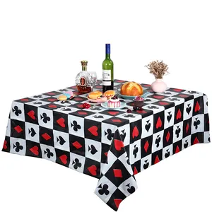 कैसीनो मेज़पोश प्लास्टिक कैसीनो थीम पार्टी सजावट पोकर पार्टी Tablecloths कैसीनो टेबल कवर के लिए लास वेगास थीम
