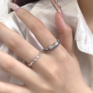S925 Sterling <b>Silver</b> Bow Double Layer <b>Ring</b> For Women Open Teardrop Shape Fashion Jewelry Gift - Product Image 4
