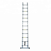 Échelle télescopique double moderne 2x6 marches 1,9+1,9m en aluminium, conforme à la norme EN 131, pliable et portable pour escalier extérieur