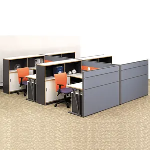 최신 판매 제조자 컴퓨터 책상 나무로 되는 워크스테이션 칸막이실 4 사람 사무실 분할