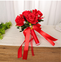 Bouquet de Mariage Créatif Style Occidental pour Demoiselles d'Honneur – Bouquet de Roses Artificielles de Couleurs Variées – Nouveau Petit Bouquet de Mariée Forestier