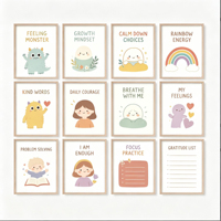 Ensemble d'affiches pour coin détente |   Décoration de classe pour l'apprentissage socio-émotionnel sur papier couché imprimé numériquement