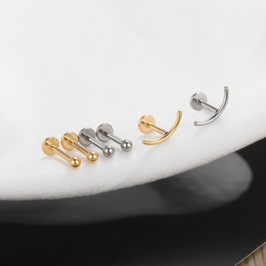 1 set/3 pièces 16G ASTM F136 Titanium Internally Threaded <span class=keywords><strong>Smile</strong></span> Crying Face Lip Labret Studs Helix Ear <span class=keywords><strong>Piercing</strong></span> Body Jewelry - Product Image 5