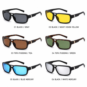 Lunettes de soleil polarisées Sunray à double rail frontal à angle droit, style cockpit, athleisure, LED et vêtements de sport - Product Image 5