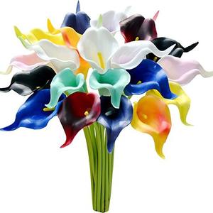 Fleurs Blanches Artificielles Arums pour Décoration Maison Cuisine Mariage, Toucher Réel, <span class=keywords><strong>Bouquet</strong></span> <span class=keywords><strong>de</strong></span> Mariée - Product Image 4