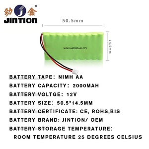 <span class=keywords><strong>AA</strong></span> 2000mAh 12V Batería NiMH Paquete de batería NiMH Batería con conector estándar Tamiya Enchufe para RC Car Truck Tank Vehicles - Product Image 2