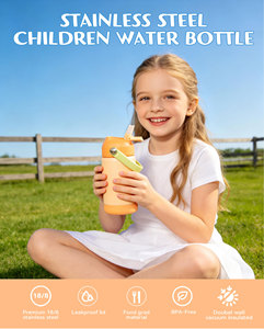 Botella de Agua Infantil de 12oz al por Mayor con Tapa de Paja, Vaso Escolar de Acero Inoxidable Aislado, Libre de BPA, Logotipo Personalizado, Proveedor a Granel, OEM - Product Image 6
