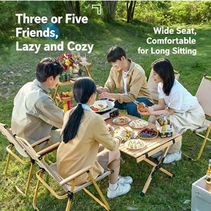 Silla de Jardín Plegable Portátil Kermit para Exteriores, Patio, Camping, Diseño Moderno de Tela Oxford, Madera Maciza y Metal de Aluminio - Product Image 6