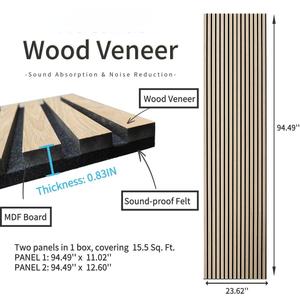Pannelli Acustici in Legno di Quercia Riciclabile, Pannelli Fonoassorbenti in Feltro MDF per Interni di Studi - Product Image 1