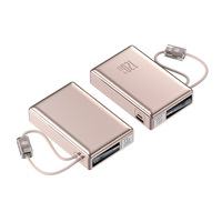 Nouvelle batterie externe tendance 120W au lithium polymère-ion 20 000 mAh, charge ultra-rapide, mince, portable, câble intégré, personnalisable
