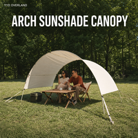 YYD OVERLAND Auvent tunnel de protection solaire en bâche 260G Coton Polyester, imperméable et résistant aux UV, pour le camping, le parc, la plage et l'extérieur