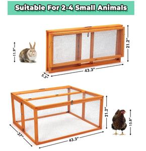 <span class=keywords><strong>Portable</strong></span> Poulailler Course Couveuse Boîte Maison Pliable avec Poignée En Bois Cage À Poulet Lapin Hutch Extérieur Intérieur - Product Image 3
