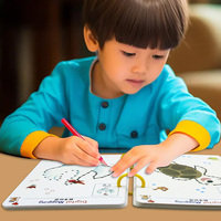 Juguetes de aprendizaje para niños en edad preescolar, kits de aprendizaje, cuaderno de ejercicios con bolígrafo borrable, entrenamiento de control del lápiz, juguetes de aprendizaje Montessori para niños