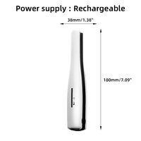Fer à friser portable mini sans fil à LED de haute qualité avec clip droit, rechargeable par USB, multi-températures, pour les soins capillaires en extérieur