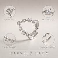 Bague ouverte en cuivre avec zircons cubiques multi-serties, bande texturée, ajustable, pour femme, élégante, bijou de mode quotidienne, cadeau