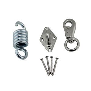 RICHWITS Herrajes de Acero Inoxidable para Sillas Colgantes, Gancho de Resorte de 7mm y Placa con Tornillos para Colgar Cestas y Sillas de Ratán - Product Image 1