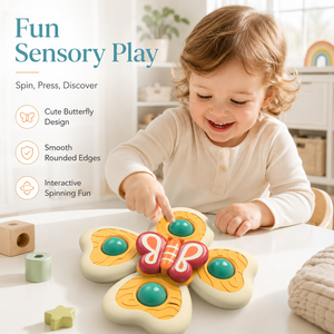 Jouet sensoriel pour bébé, <span class=keywords><strong>spinner</strong></span> à ventouse papillon, pour le bain - Product Image 2