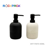 Distributeur rond en céramique de 400 ml pour salle de bain, pour shampoing et gel douche