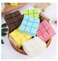 Jouet anti-stress en mousse PU, simulation de pain de tofu, chocolat à neuf compartiments, écologique, doux au toucher, adhésif, pour soulager le stress