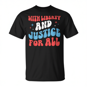 Camiseta con la inscripción «Libertad y Justicia para Todos», protesta por la libertad el 4 de julio - Product Image 2
