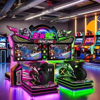 Jeu d'arcade de course moto 4K HD pour 2 joueurs, simulateur de moto dynamique à monnayeur pour centre de jeux de parc d'attractions