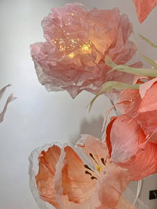 Flor de Amapola <span class=keywords><strong>Gigante</strong></span> de Papel Color Naranja Personalizada con Base de Tallo para Decoraciones de Bodas, Eventos, Fiestas o Graduaciones - Product Image 2