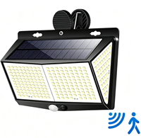 Lampes solaires murales et de clôture à détection extérieure 132/208/126/218/288 LED pour cour, à clipser, pour l'exportation
