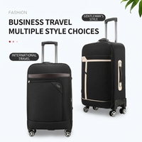 Ensemble de 3 valises souples légères et élégantes 20+24+28 pouces en tissu Oxford imperméable avec roulettes pivotantes