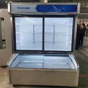 2021 Commercial fruit fridge and vegetable chiller display freezer supermarket refrigerator