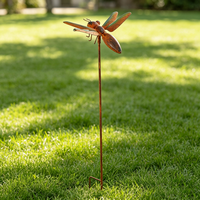 Piquets de jardin en métal personnalisés en forme d'abeille, sculpture en métal rouillé pour la décoration extérieure de la cour, du jardin et des parterres de fleurs