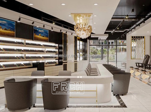 Mesa de manicura de uñas triple clásica dorada diseño largo completo personalizado Escritorio de uñas estilo moderno con ventilador - Product Image 5