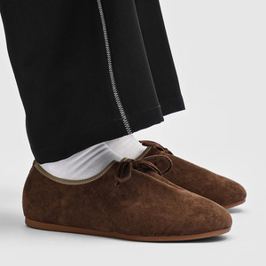 Novedad 2026: Mocasines Planos de Hombre Estilo Retro Marrón con Punta Redonda y Cordones, Ultra Suaves, Casuales, Cómodos, de Moda para Negocios - Product Image 5