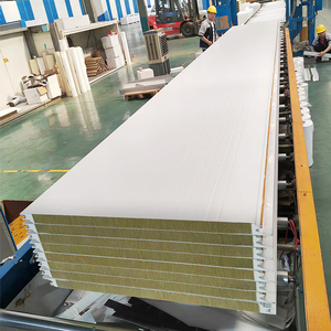 Panneaux sandwich en laine de roche au design moderne, panneaux ignifuges pour maison, chambre froide, atelier - Product Image 2