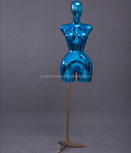 Manichino Femminile Afroamericano Plus Size Senza Testa in Plastica PP Cromato Oro e Argento per Esposizione Abbigliamento - Product Image 4