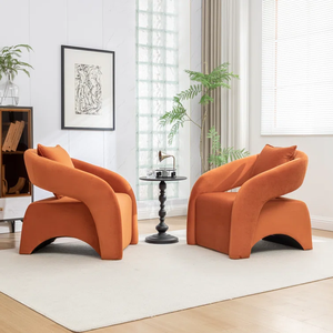 Fauteuil baril moderne rembourré, canapé de salon, fauteuil de détente, fauteuil lounge pour la maison, meubles d'hôtel - Product Image 3