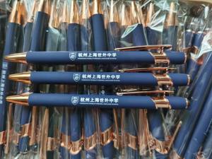 批发高档玫瑰金手写笔，带定制标志金属圆珠笔二合一软屏笔书写流畅圆珠笔 - Product Image 6