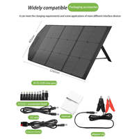 Estación de Energía Portátil Negra de 100W, Batería de Iones de Litio, Silicio Monocristalino, Salida de CA de Onda Sinusoidal Pura, Cargador Solar MPPT para Automóvil