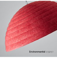 Lampe suspendue LED en feutre PET en forme de dôme rouge, avec fonction acoustique, lumière blanc chaud, CRI 90, taille moyenne, pour la maison, le bureau, l'hôtel, style européen