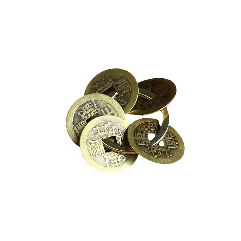 Liontin rantai kunci uang Lima Kaisar kuningan Kangxi Qianlong Yongzheng Jiaqing Shunzhi untuk membuat uang tembaga antik tua